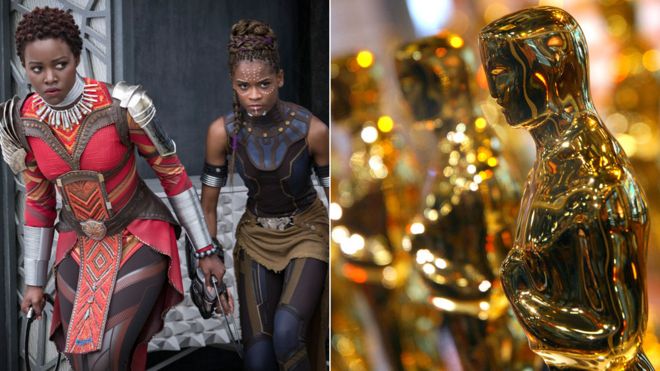Black Panther y una estatuilla del Oscar
