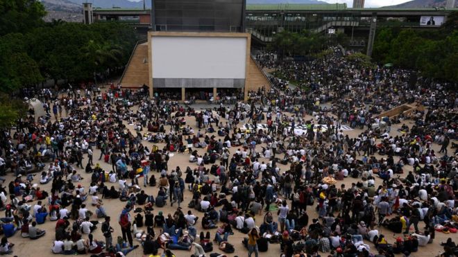 Protesta en Colombia.