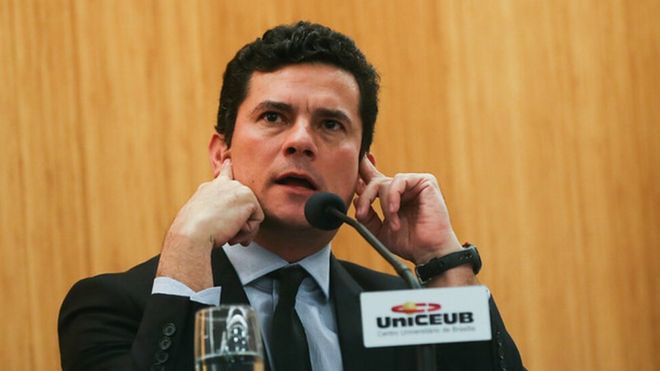 O entao juiz federal Sérgio Moro participa da palestra Democracia, Corrupção e Justiça: diálogos para um país melhor, no Centro Universitário de Brasília (UniCEUB), campus Asa Norte, em em 10 de agosto de 2016