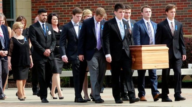 Funeral de Otto Warmbier en Cincinnati, Ohio, el 22 de junio de 2017.