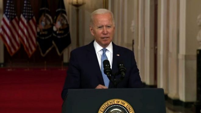 Joe Biden addresses the nation from the White House