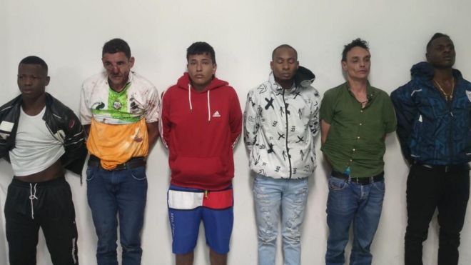Foto de los detenidos tras el asesinato de Fernando Villavicencio