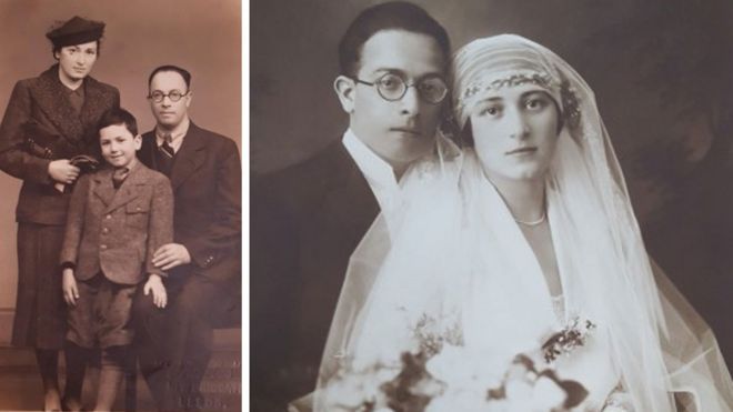 Семья Шроттеров с Эриком (слева) и в день их свадьбы