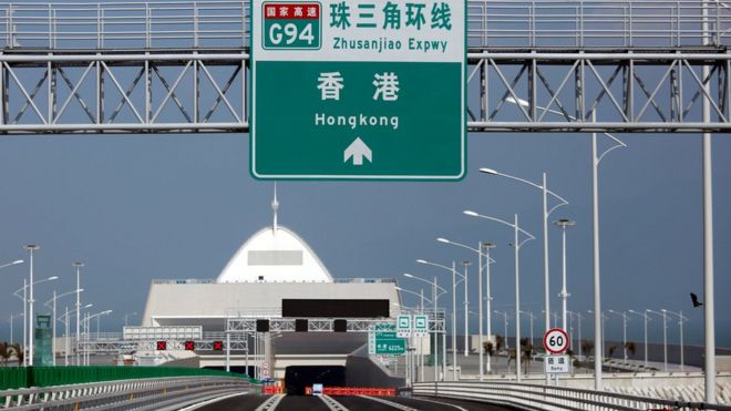 Tunnel entrance at Hong Kong Macau expressway