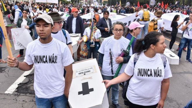 Protesta en Colombia.