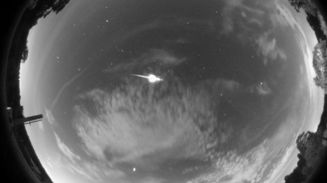 Метеор с камеры обсерватории