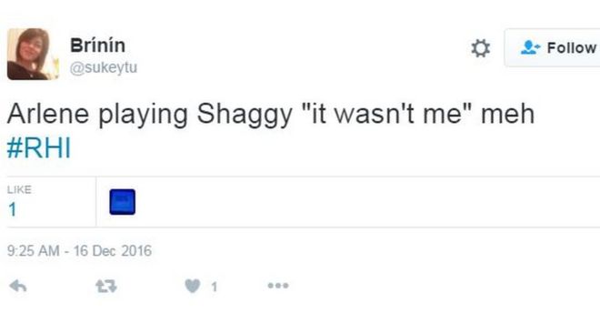 Tweet от Brinin: Арлин играет в Shaggy "это был не я" meh #RHI