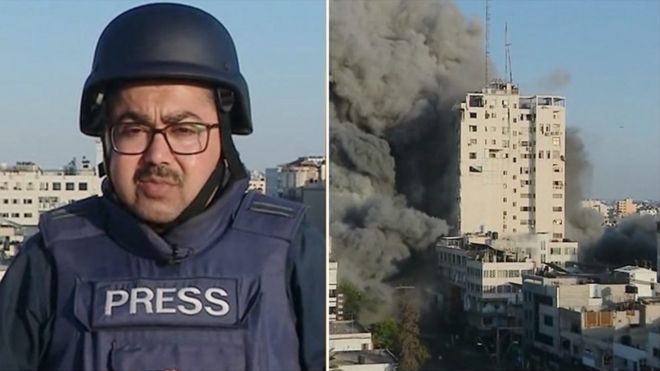 BBC reporter Adnan Elbursh in Gaza City