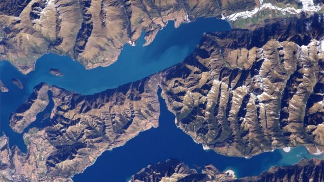 Vista espacial da Nova Zelândia