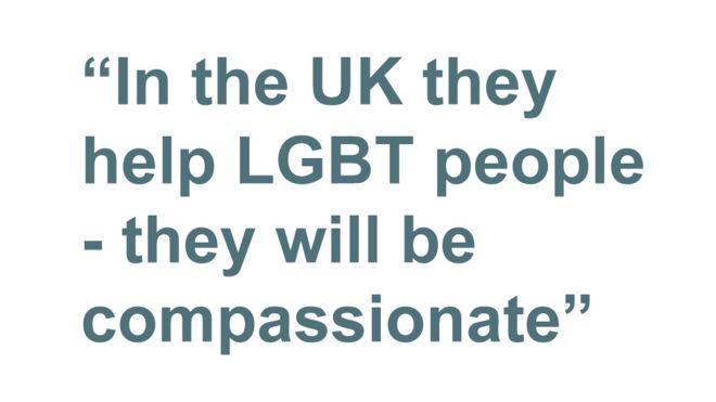 Quotebox: In the UK they help LGBT people - they will be compassionate