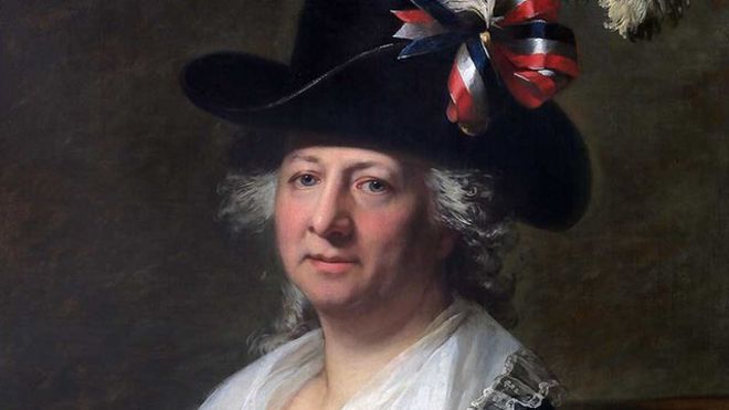 Retrato de la Chevalière d'Eon pintado por Jean-Laurent Mosnier (1791).