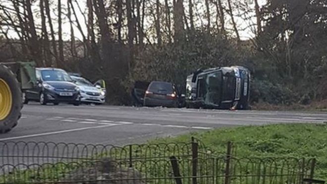 The Duke of Edinburgh's Land Rover overturned