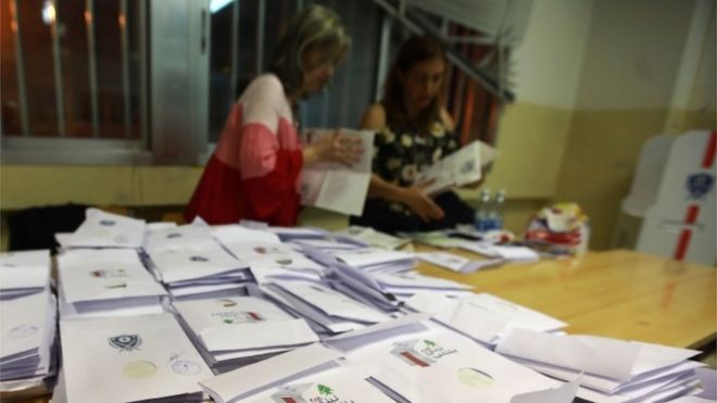 Подсчет голосов в Ливане, 6 мая 2018 года