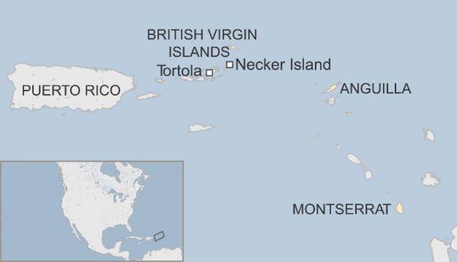 Карта Британских Виргинских островов