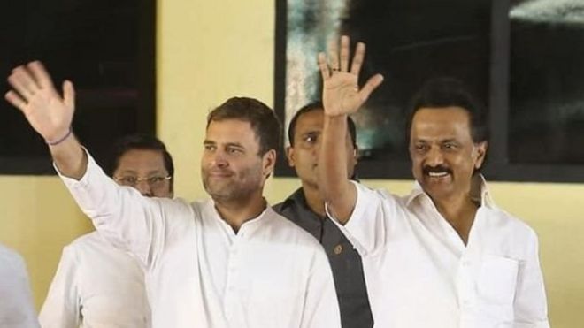 ராகுல் காந்தி மற்றும் மு.க.ஸ்டாலின்