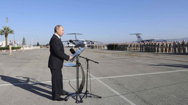 Путин на авиабазе Хмеймим