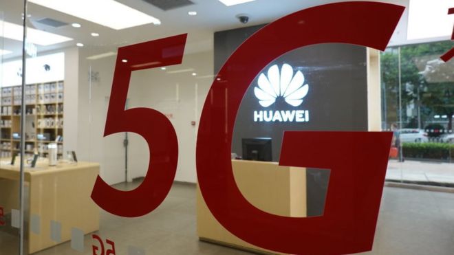 Huawei's store in Beijing advertising 5G