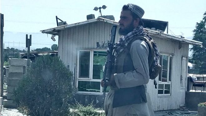 A Taliban guard