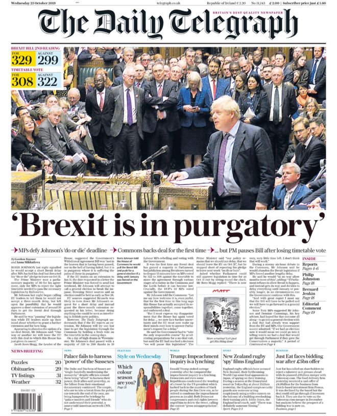 Daily Telegraph front page