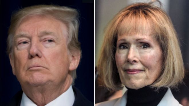 Donald Trump y Jean Carroll en una imagen compuesta