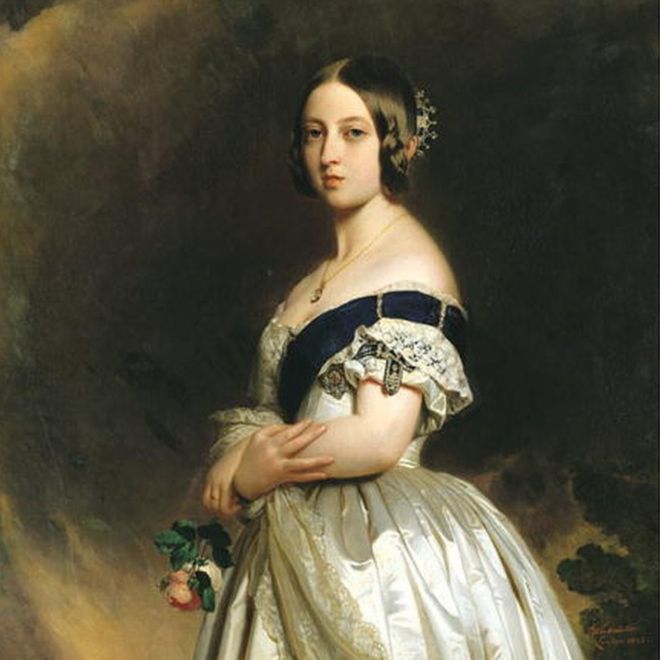 Официальный портрет молодой королевы Виктории в 1842 году Франца Ксавера Винтерхальтера