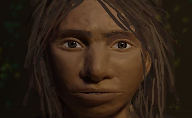 Reconstrução do hominídeo de Denisova