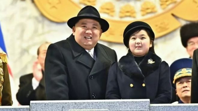 رهبر کره شمالی همراه دخترش