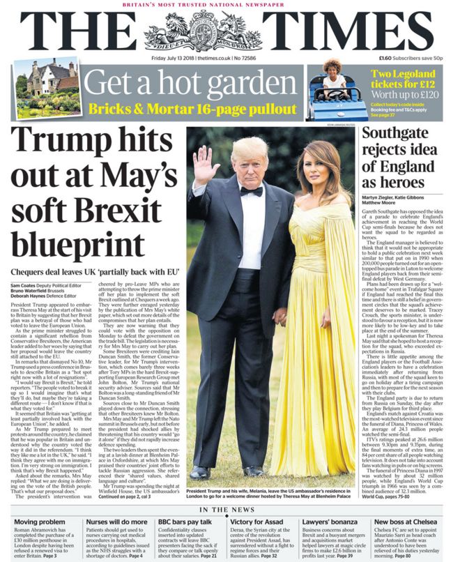 The Times front page