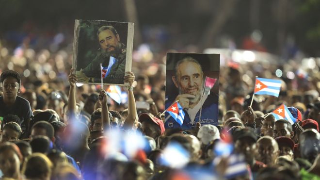 Castro rally in Santiago