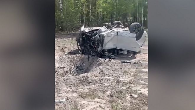 Машина взорвана