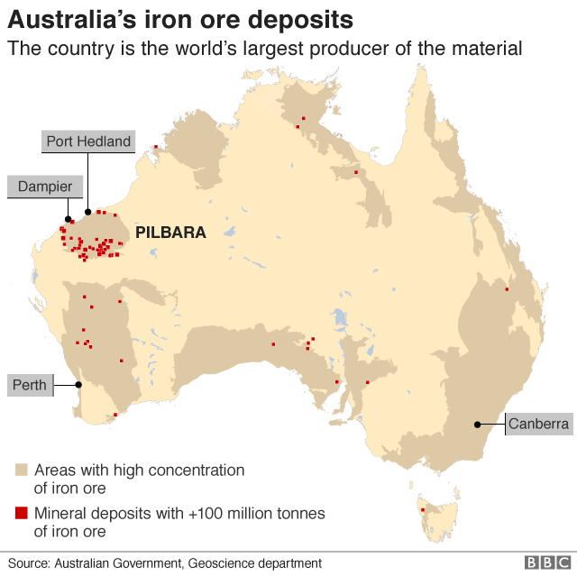 Запасы железной руды в Австралии