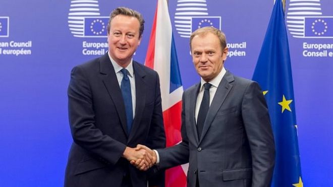 Дэвид Кэмерон и Дональд Туск на саммите ЕС