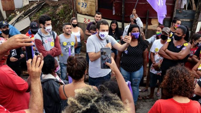 Boulos em ato de campanha