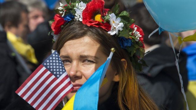 прапори США і України