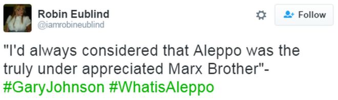 «Я всегда считал, что Алеппо был действительно недооцененным братом Маркса» - #GaryJohnson #WhatisAleppo