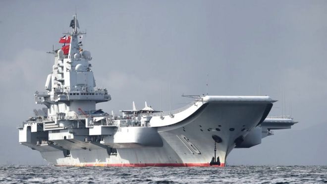 China's sole aircraft carrier, the Liaoning, arrives in Hong Kong waters on 7 July 2017, less than a week after a high-profile visit by president Xi Jinping