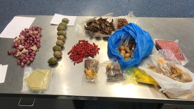 A selection of foods seized in Sydney