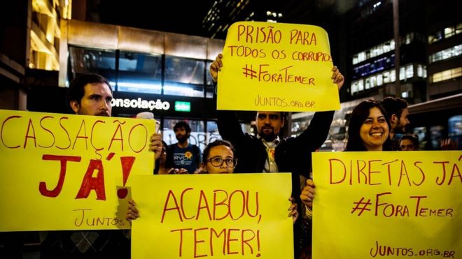 Manifestantes na avenida Paulista