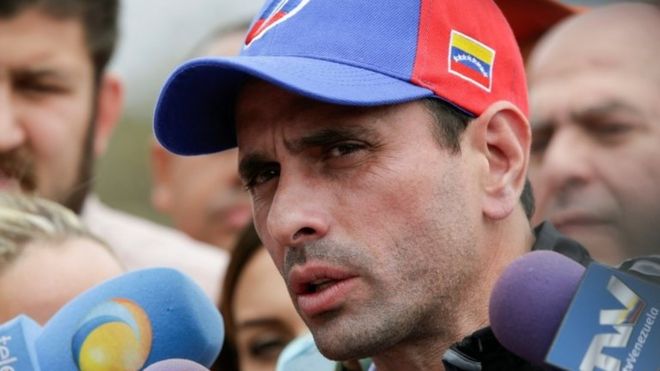 Henrique Capriles, governor of Miranda state and former presidential candidate, 29 April 2016
