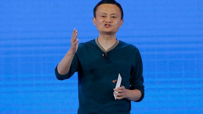 Imagen de Jack Ma en una reciente conferencia sobre datos en China.