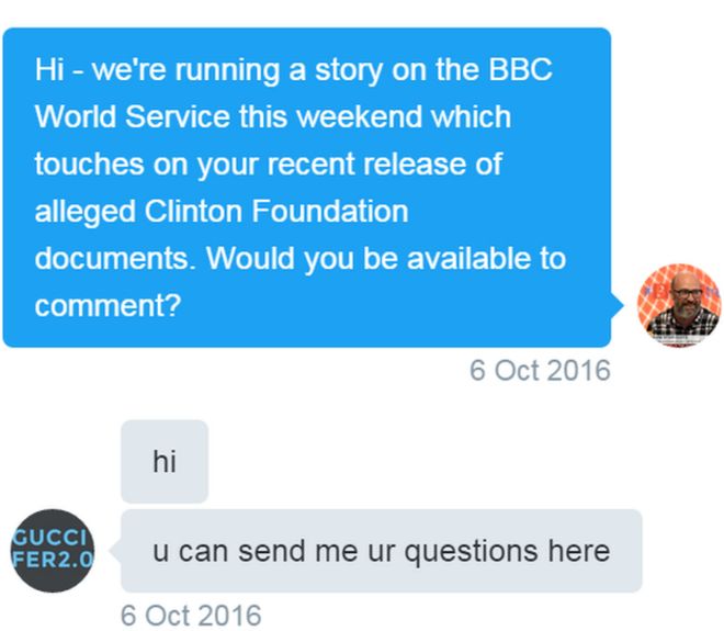 Tweets: Репортер: Мы делаем историю о вас в эти выходные на Всемирной службе BBC. Было бы здорово услышать ваши мысли. Хакер: привет. Вы можете отправить мне свои вопросы здесь