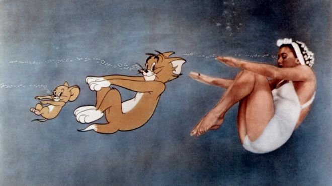 Tom and Jerry swimming with Esther Williams