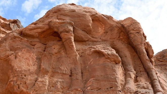 A huge camel relief in northern Saudi Arabia
