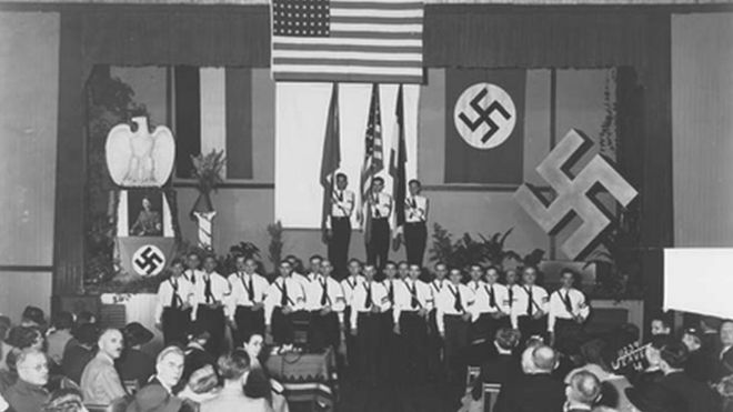 Celebración del cumpleaños de Adolf Hitler en abril de 1935 en el Deutsches Haus de Los Ángeles (Foto: cortesía Steven Ross)