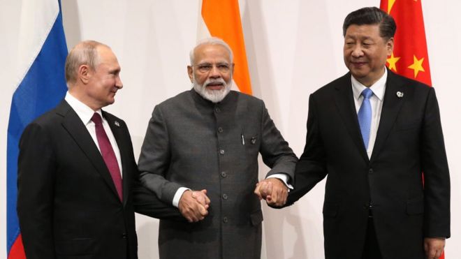 Putin, Xi y Modi