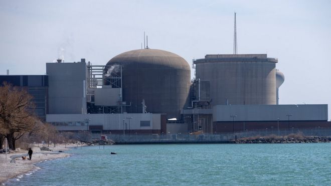 General view of the Pickering Nuclear Power Generating Station near Toronto on 17 April 2019