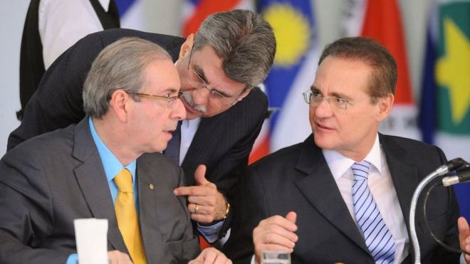 Eduardo Cunha, Romero Jucá e Renan Calheiros