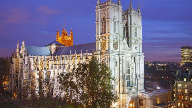 Westminster Abbey at night