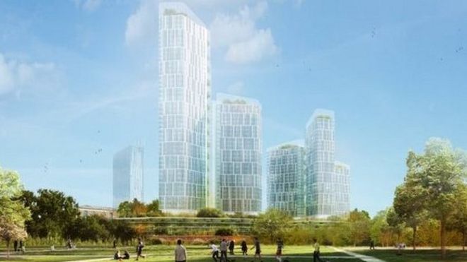 Manchester City Council approves four 'iconic' skyscrapers plan - BBC News