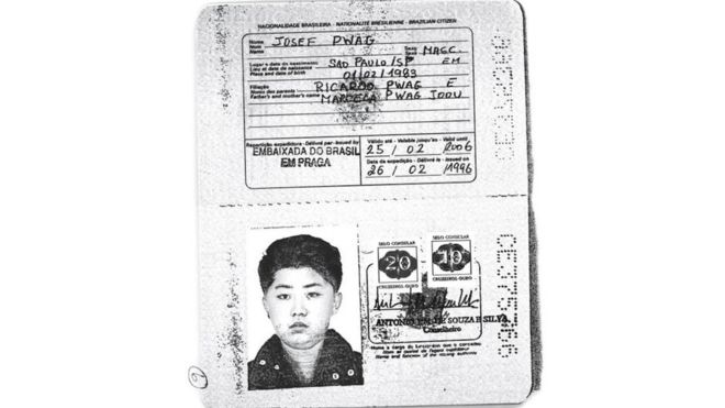 Cópia do passaporte que a Reuters diz ter sido usado pelo atual presidente da Coreia do Norte